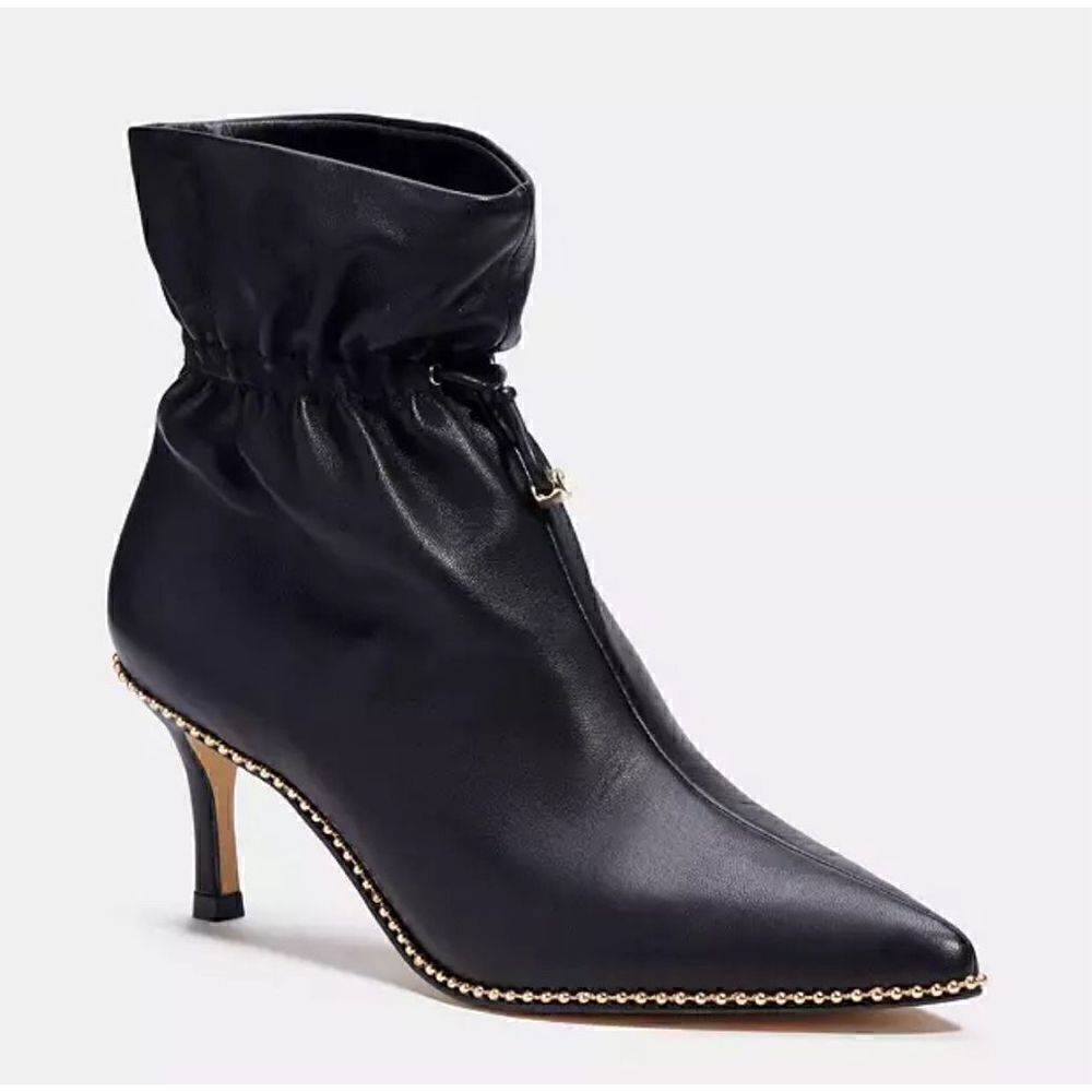 Coach Wynie Bootie in Black with Gold NWOB Size 6 1/2